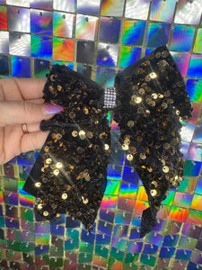 Sequin Bow w alligator clip