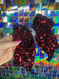 Sequin Bow w alligator clip