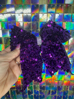 Load image into Gallery viewer, Sequin Bow w alligator clip
