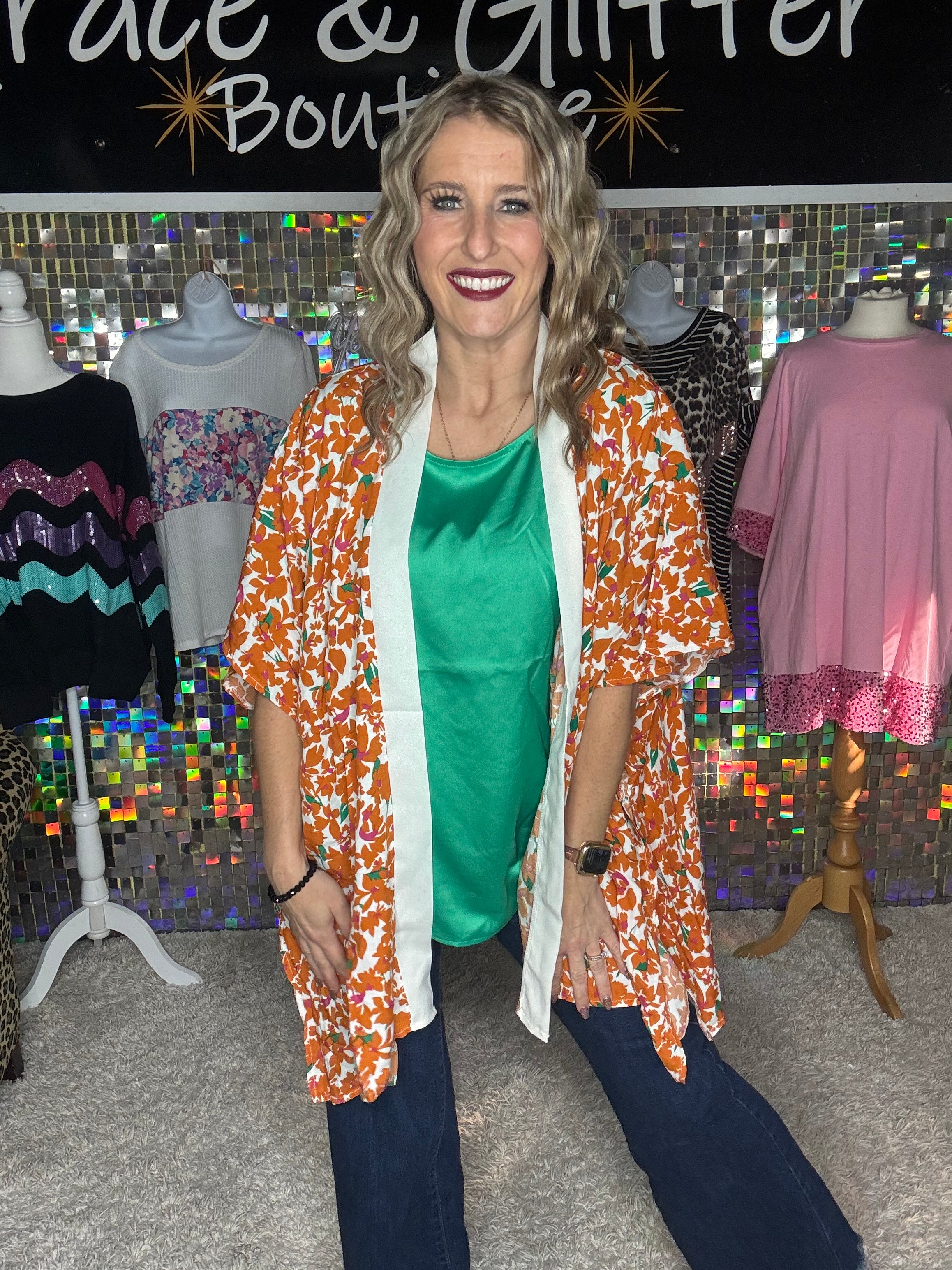 Fall Floral Kimono-One Size