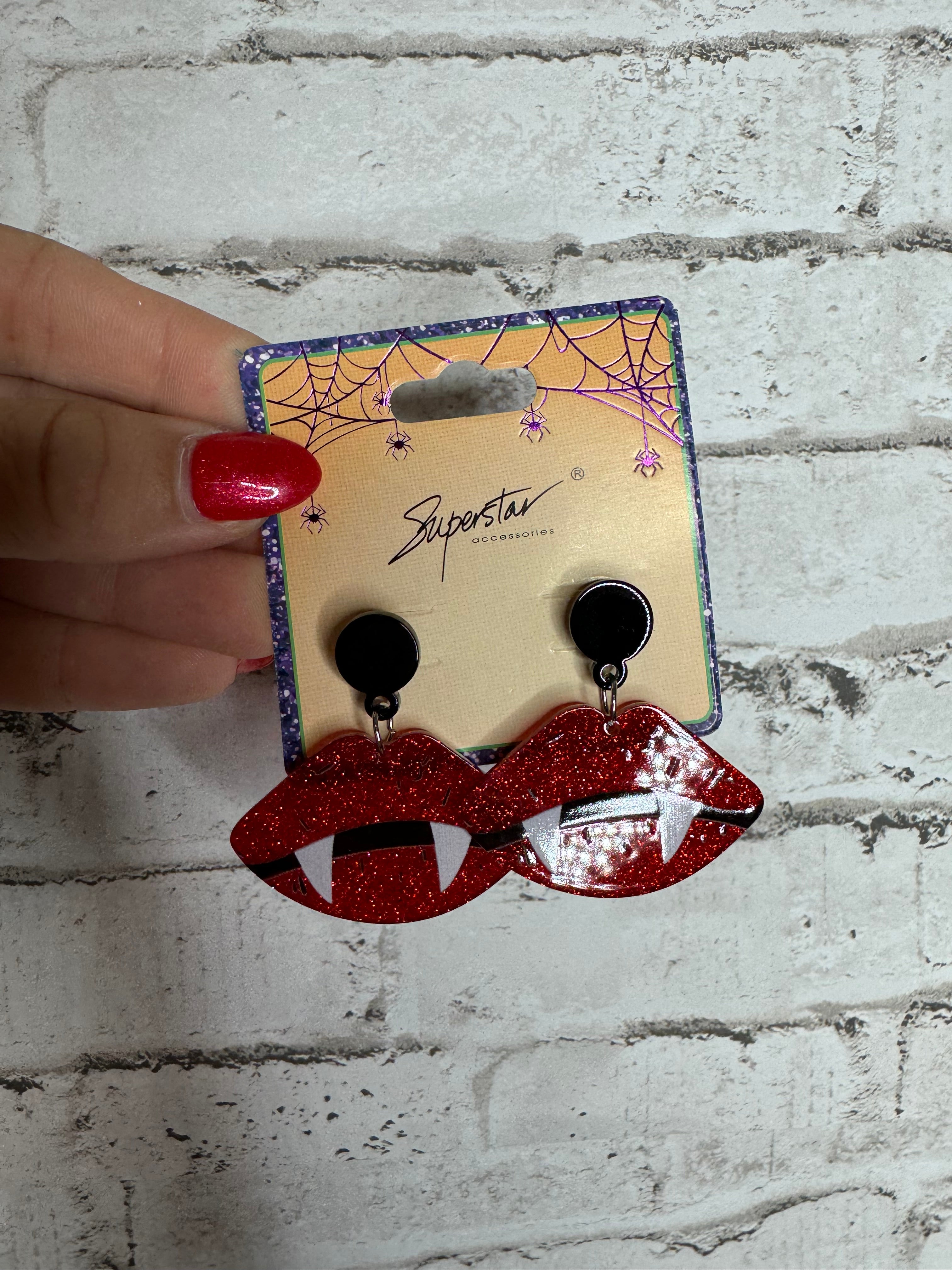 Acrylic Vampire Lips Earrings