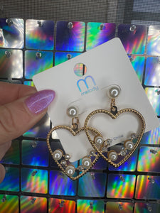 Pearl Gold Heart Earrings