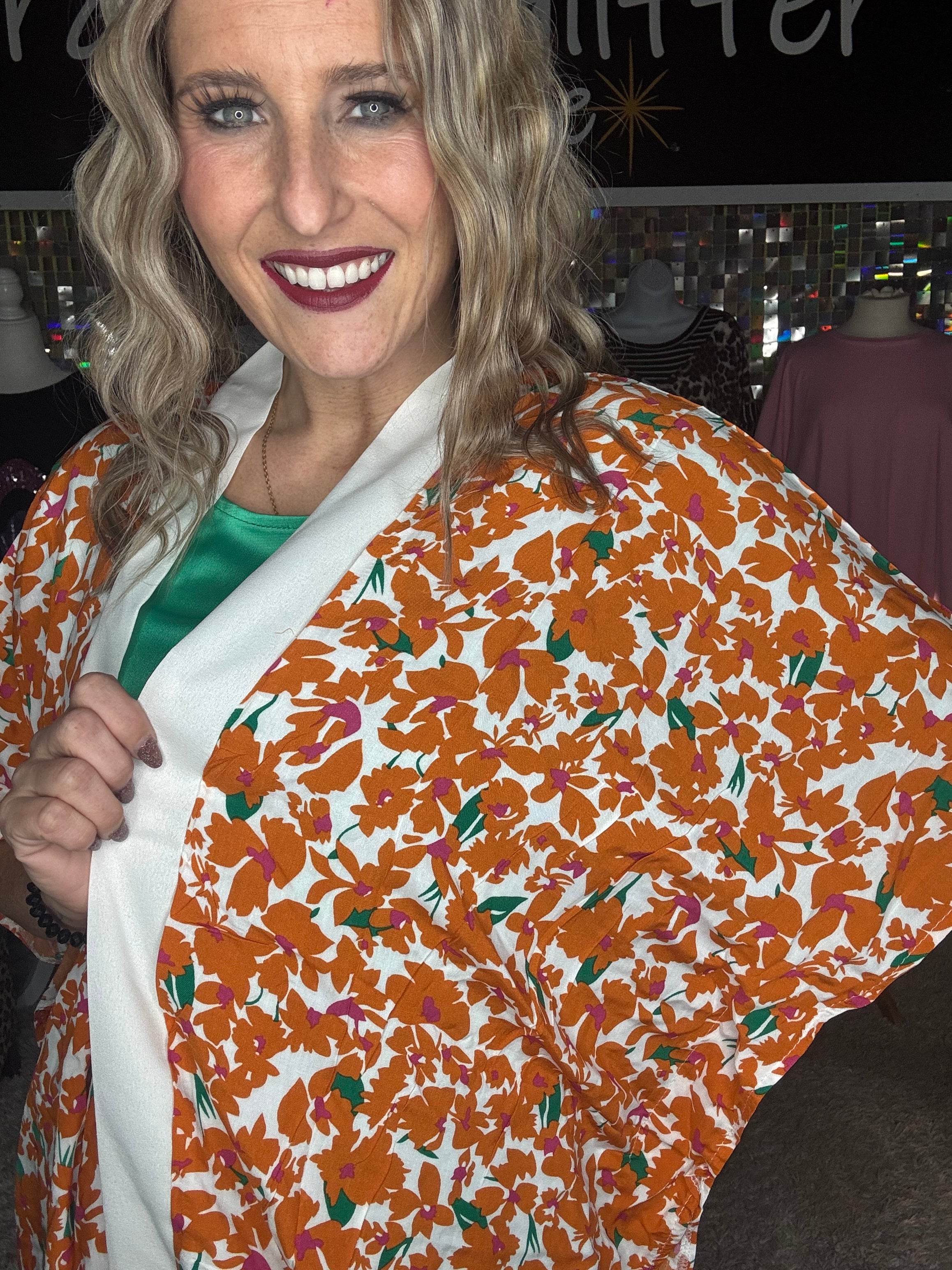 Fall Floral Kimono-One Size