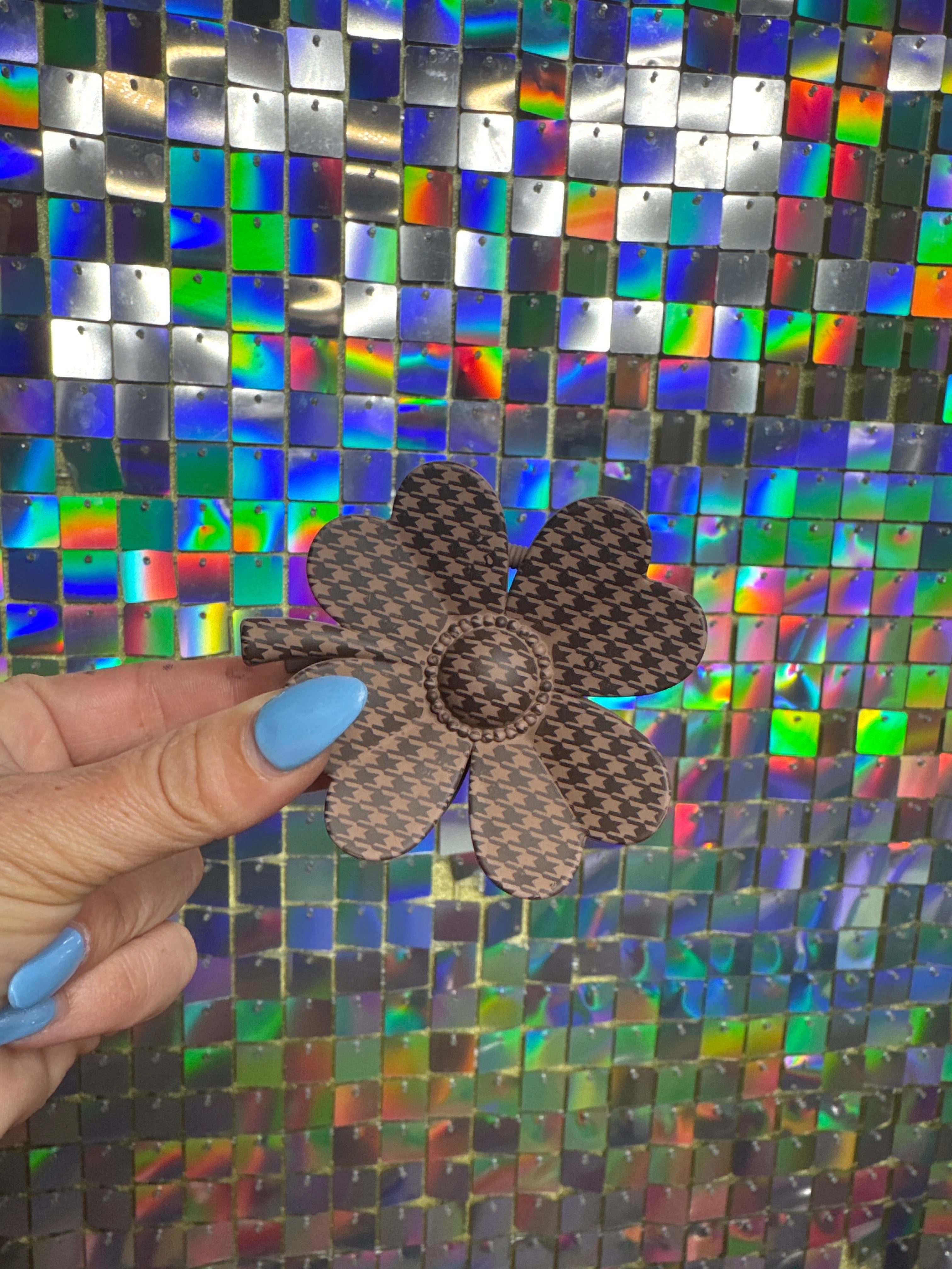 Brown Flower Claw Clip