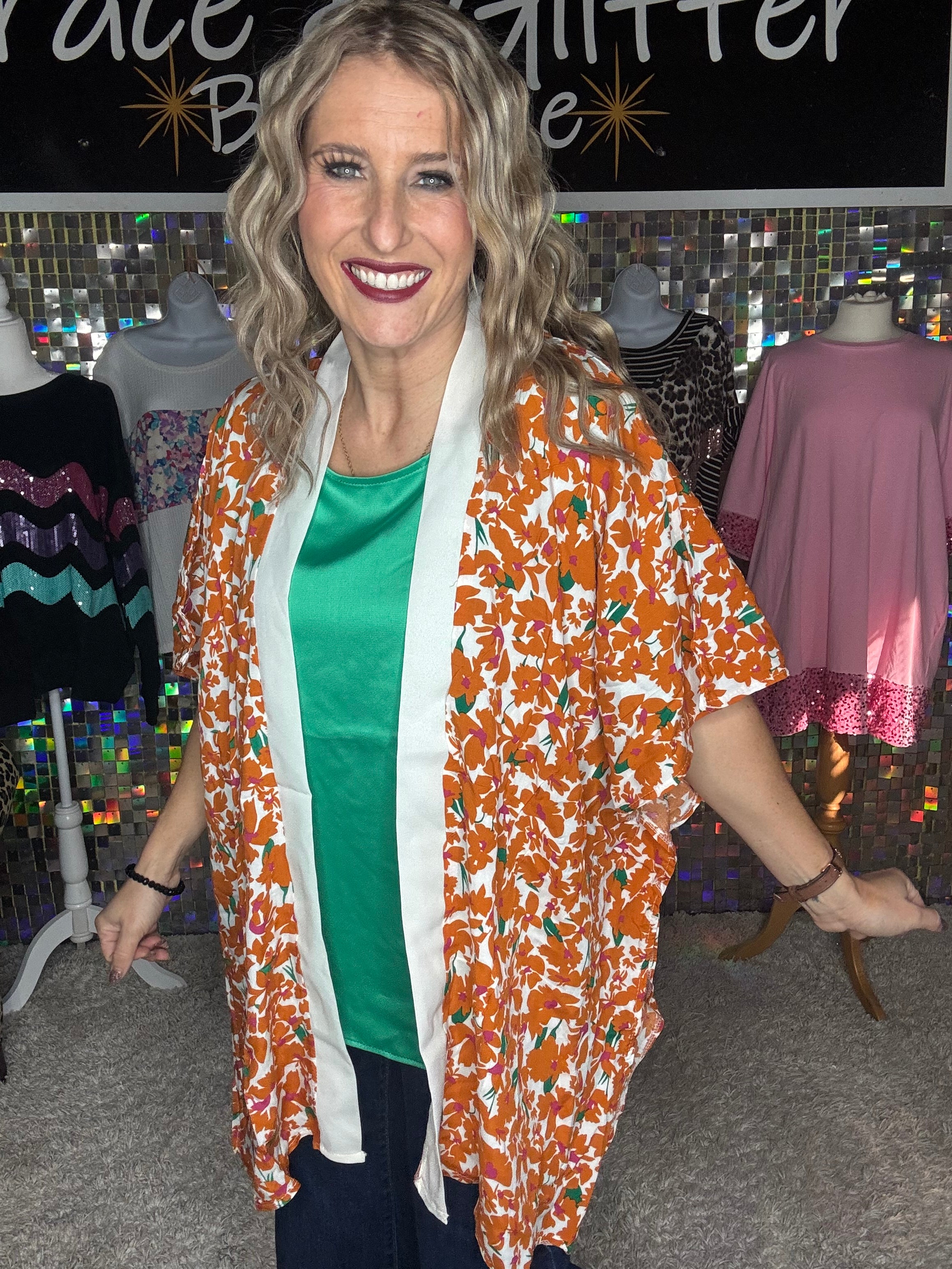 Fall Floral Kimono-One Size