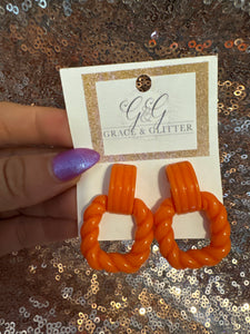 Orange Twist Earrings