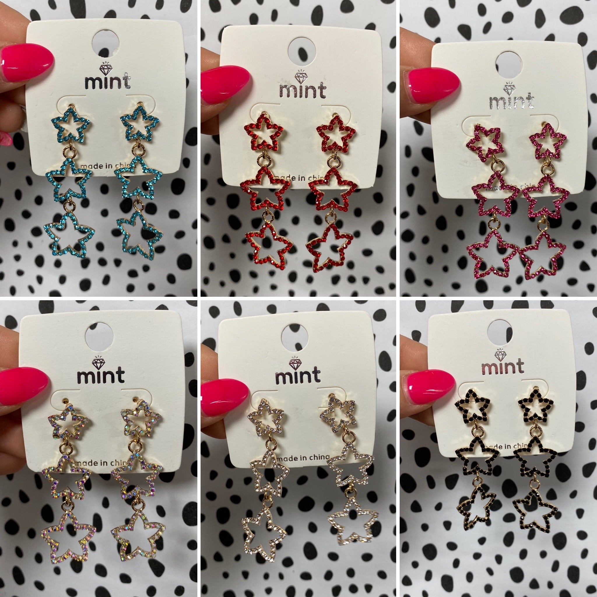 3 Star Earrings