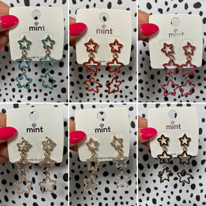 3 Star Earrings