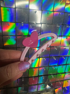 Light Pink Claw Clip with Heart