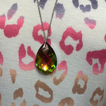 Load image into Gallery viewer, Oil Spill Teardrop Crystal Necklace
