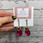 Load image into Gallery viewer, Large Crystal pink Drop Earrings
